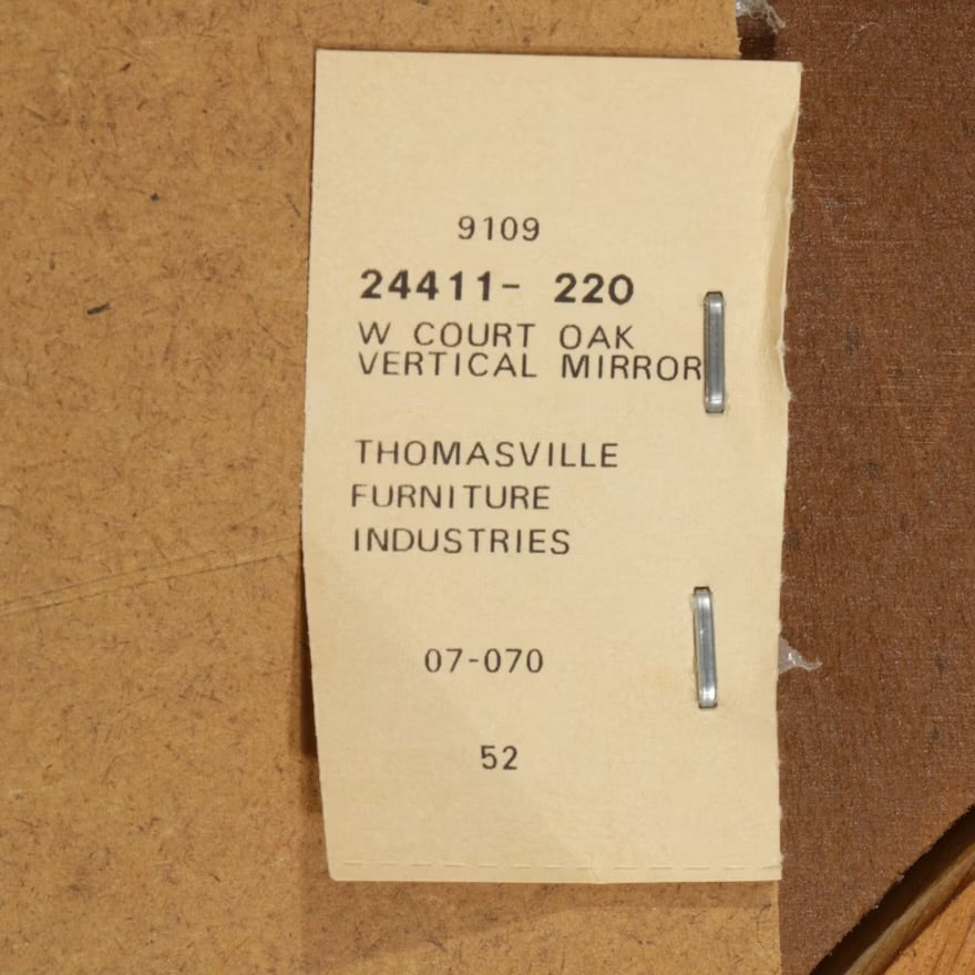 Thomasville Federal Style Oak Dresser and Mirror